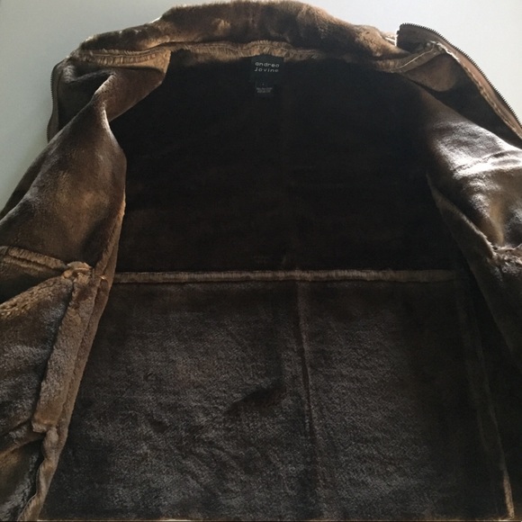 VINTAGE Andrea Jovine Faux Shearling Vest - Size Large - Picture 7 of 9